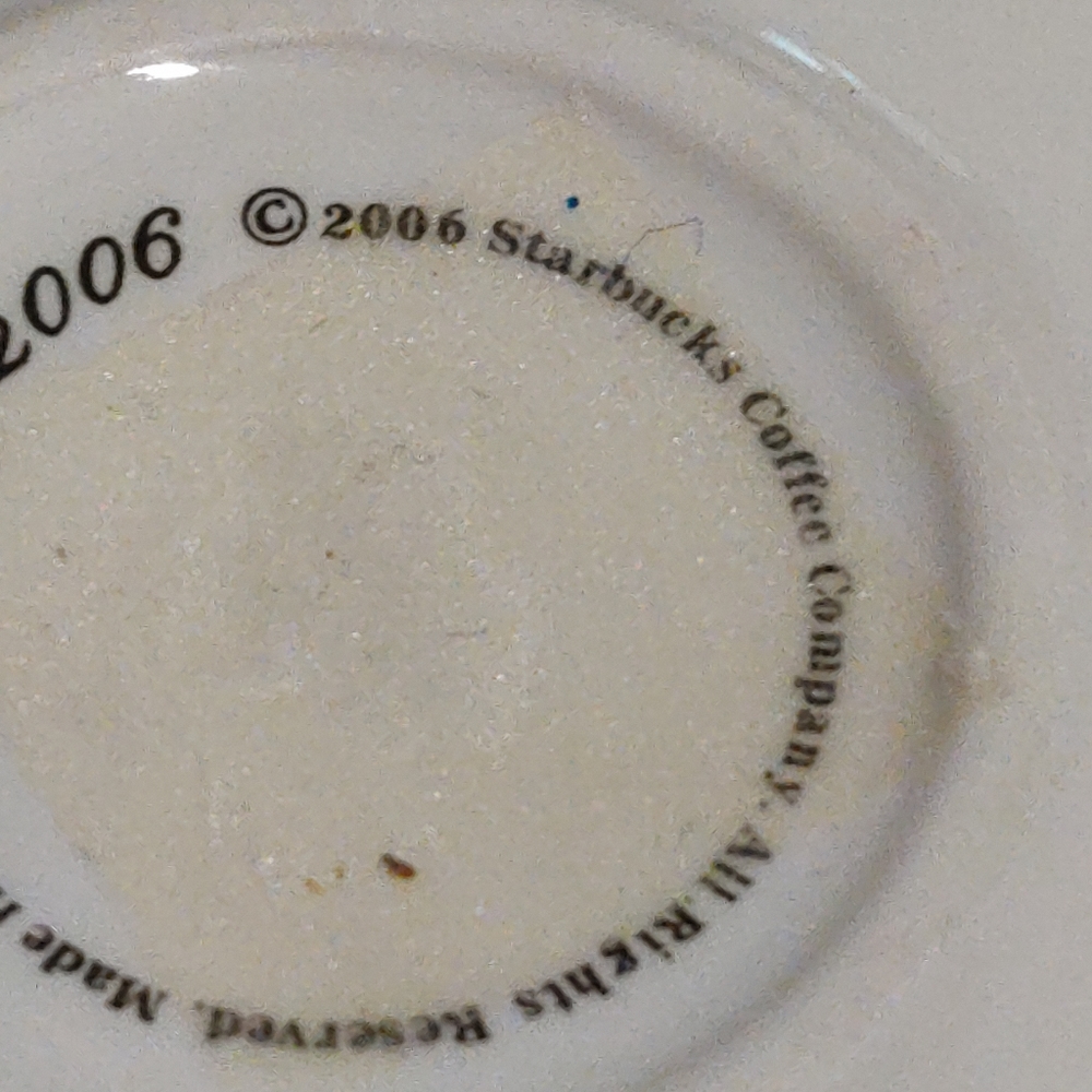 StarbucksWISHCHRISTMAS TreeTEACUP and attached  SAUCER ORNAMENT2006New - Picture 8 of 13